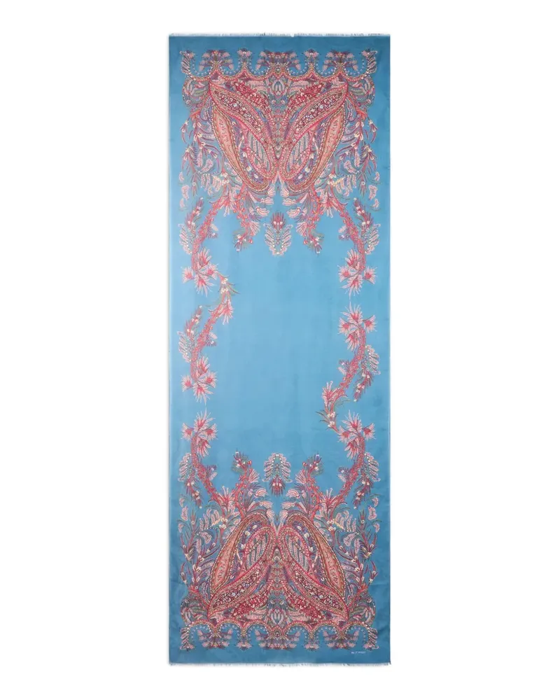Etro Schal mit Paisleymuster - Blau Blau