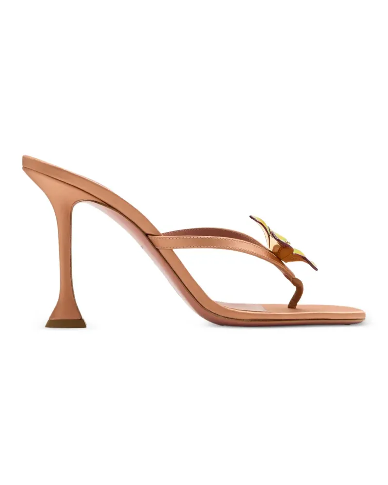 Amina Muaddi Vittoria Sandalen mit Blumendetail - Nude Nude