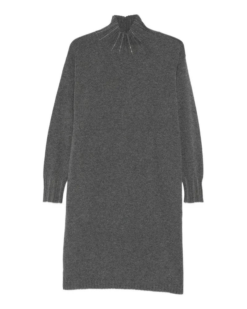 Fabiana Filippi Verziertes Minikleid mit Stehkragen - Grau Grau
