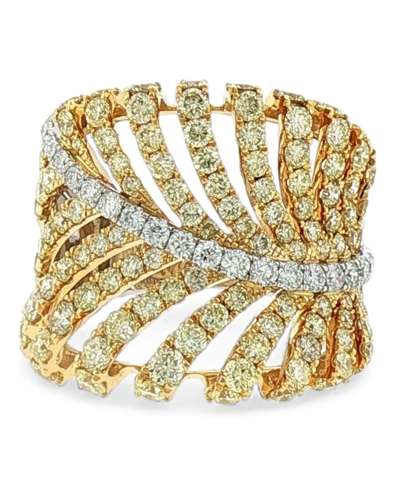 HYT Jewelry Verzierter Ring mit Diamant - Gold Gold