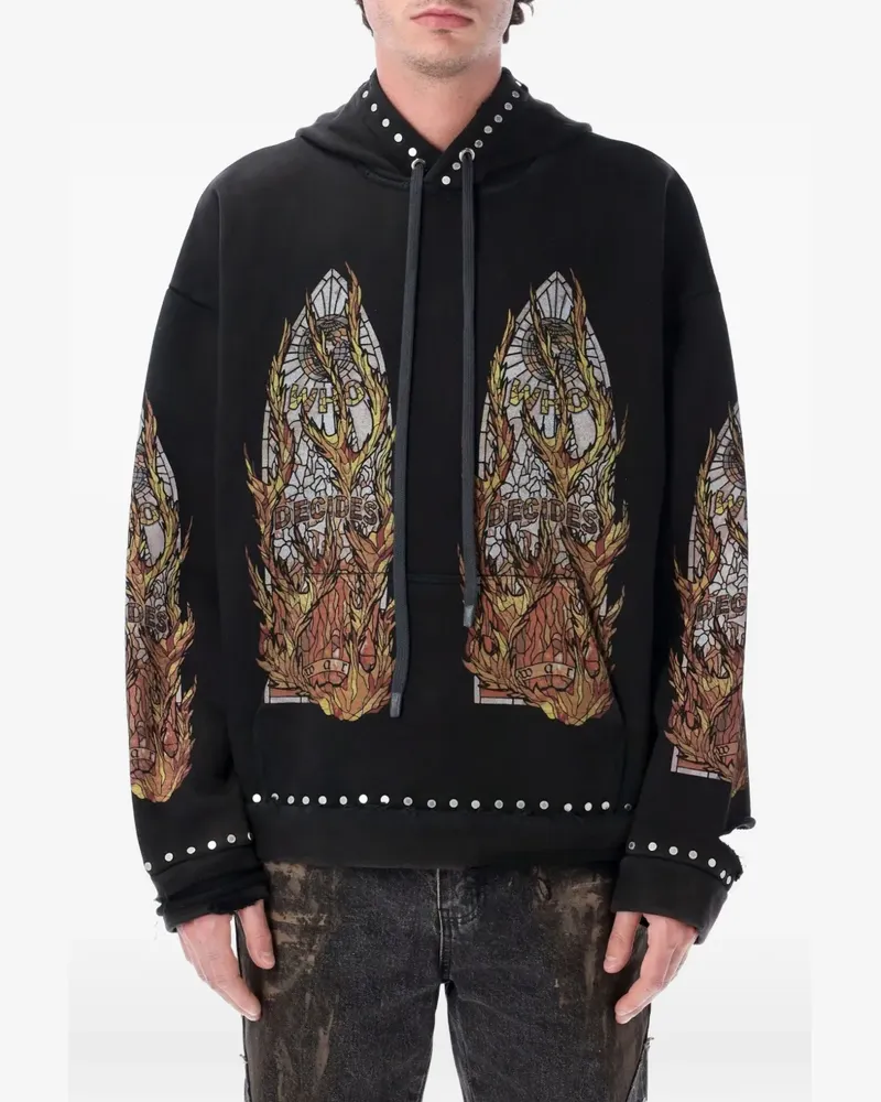 WHO DECIDES WAR Hoodie mit Kängurutasche - Schwarz Schwarz
