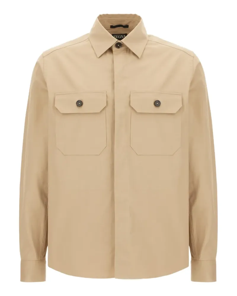 Ermenegildo Zegna flap-pocket shirt jacket - Nude Nude