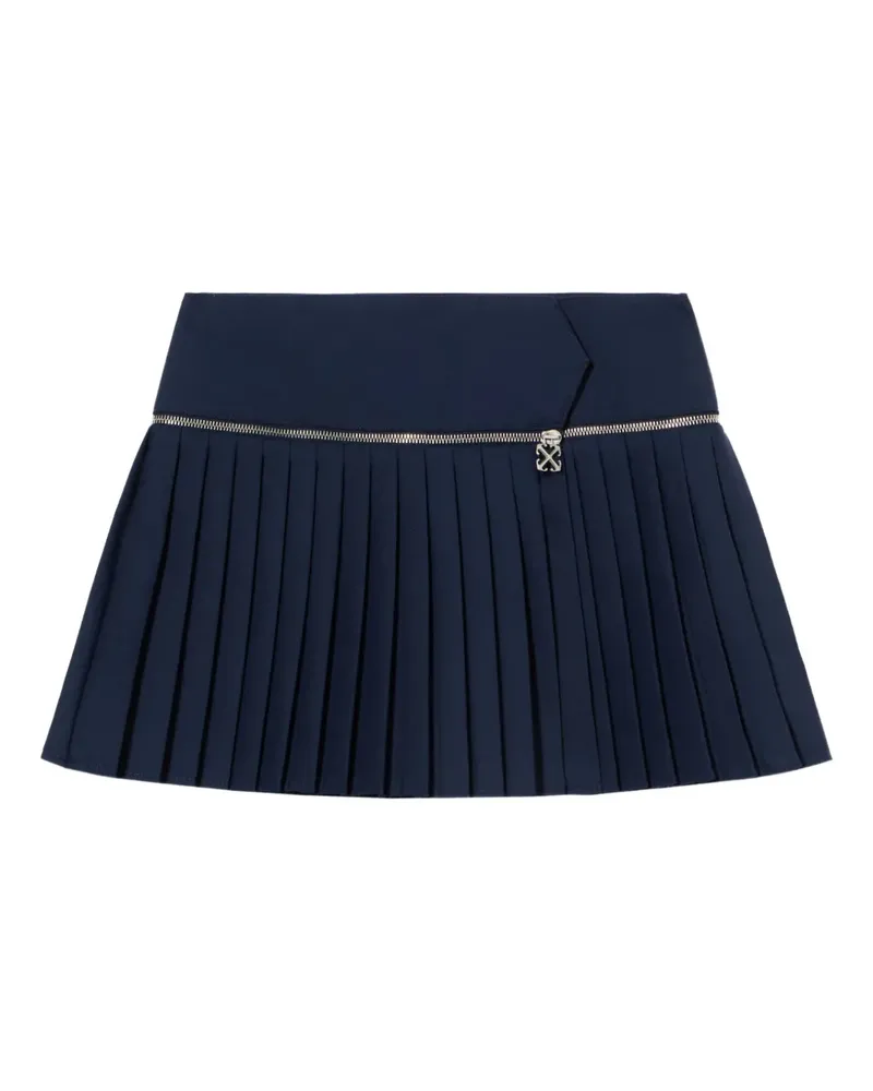 OFF-WHITE zip pleated skirt - Blau Blau