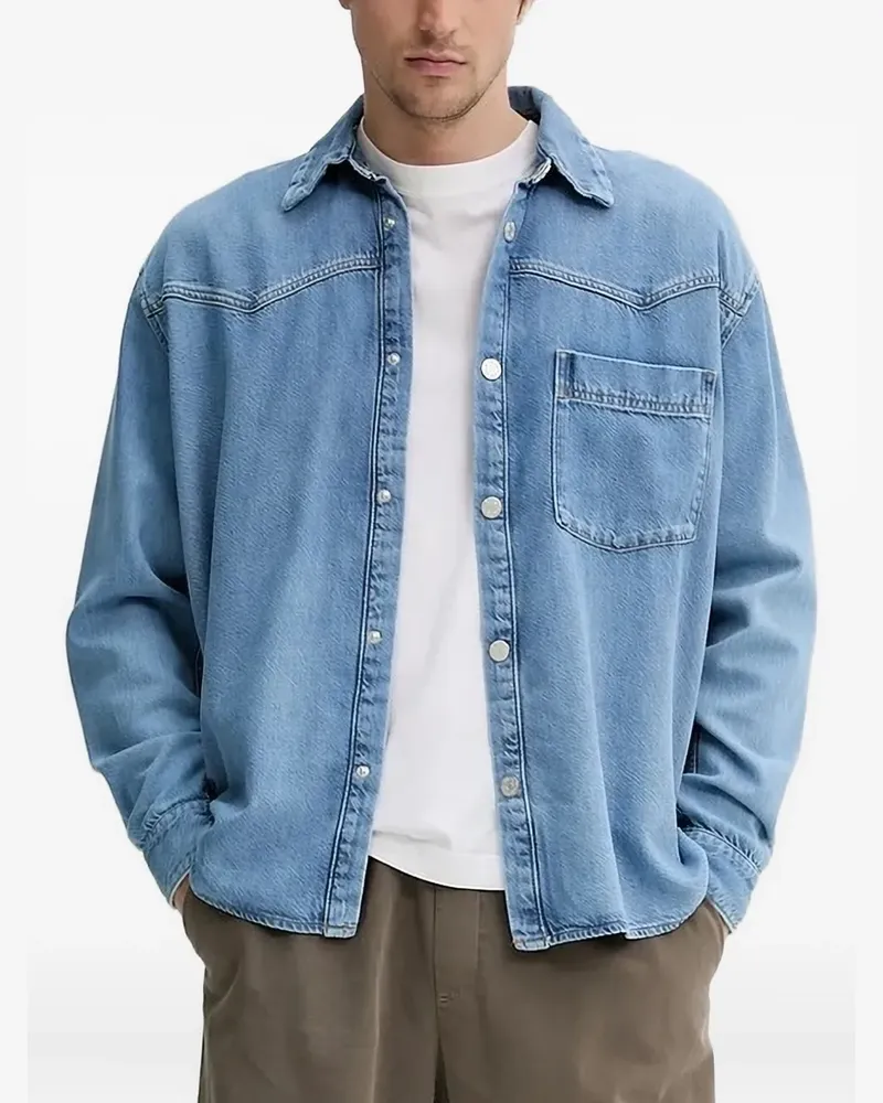 Won Hundred Jeanshemd mit aufgesetzten Taschen - Blau Blau