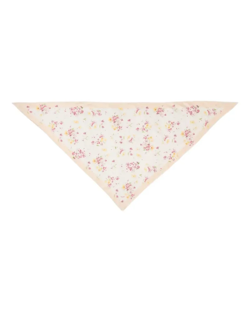 Prada Seidenschal mit Blumen-Print - Nude Nude