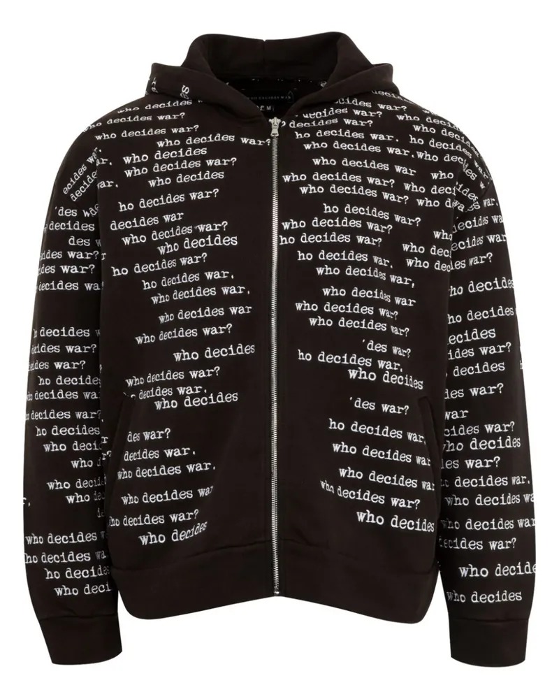 WHO DECIDES WAR Scripture Kapuzenjacke - Schwarz Schwarz