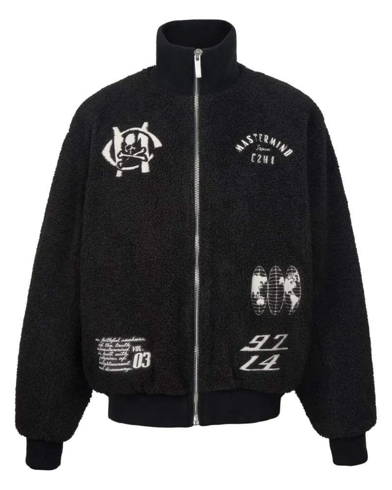 Mastermind Japan Strukturierte Jacke mit Logo-Print - Schwarz Schwarz
