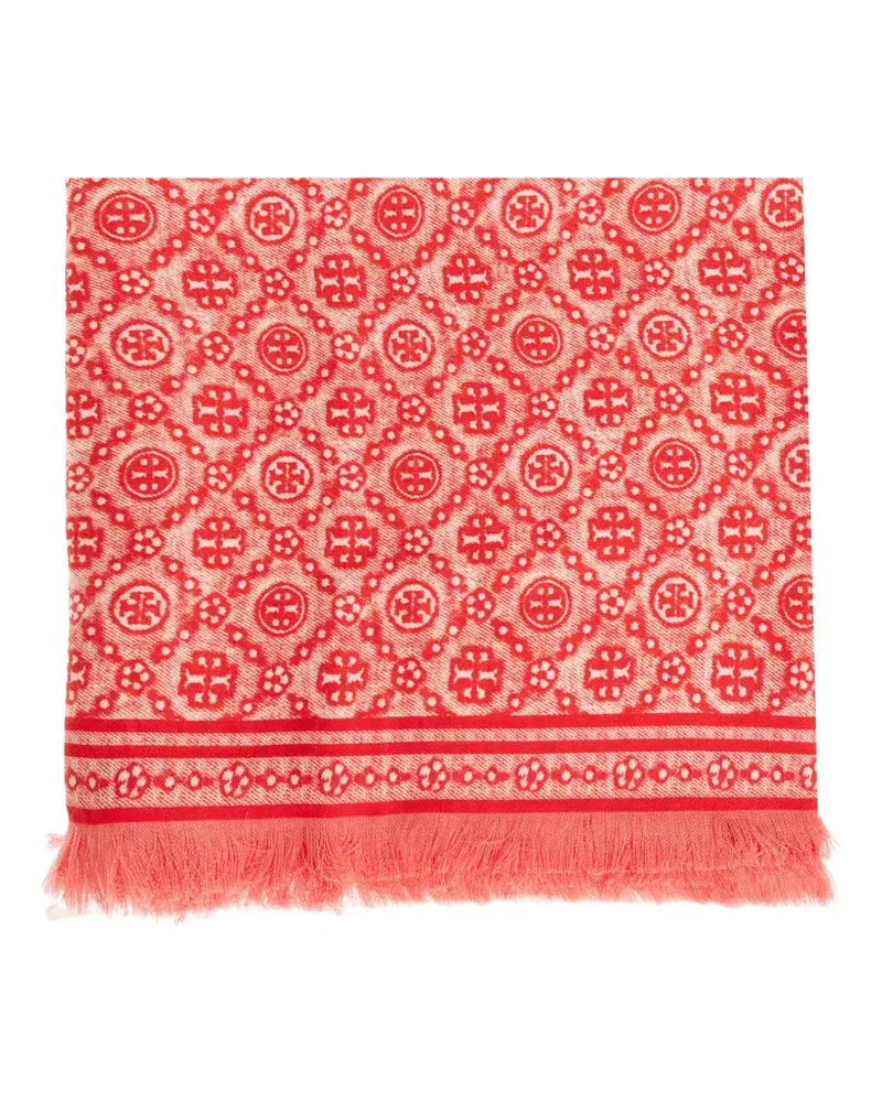 Tory Burch Schal mit T-Monogramm - Rot Rot