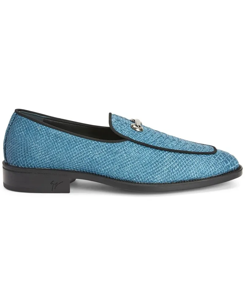 Giuseppe Zanotti Loafer mit Schlangen-Effekt - Blau Blau