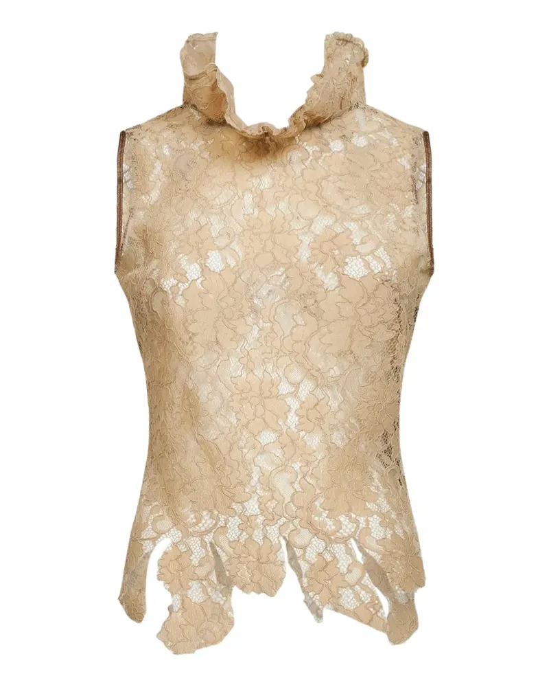 Giuseppe di Morabito ruffled lace blouse - Nude Nude