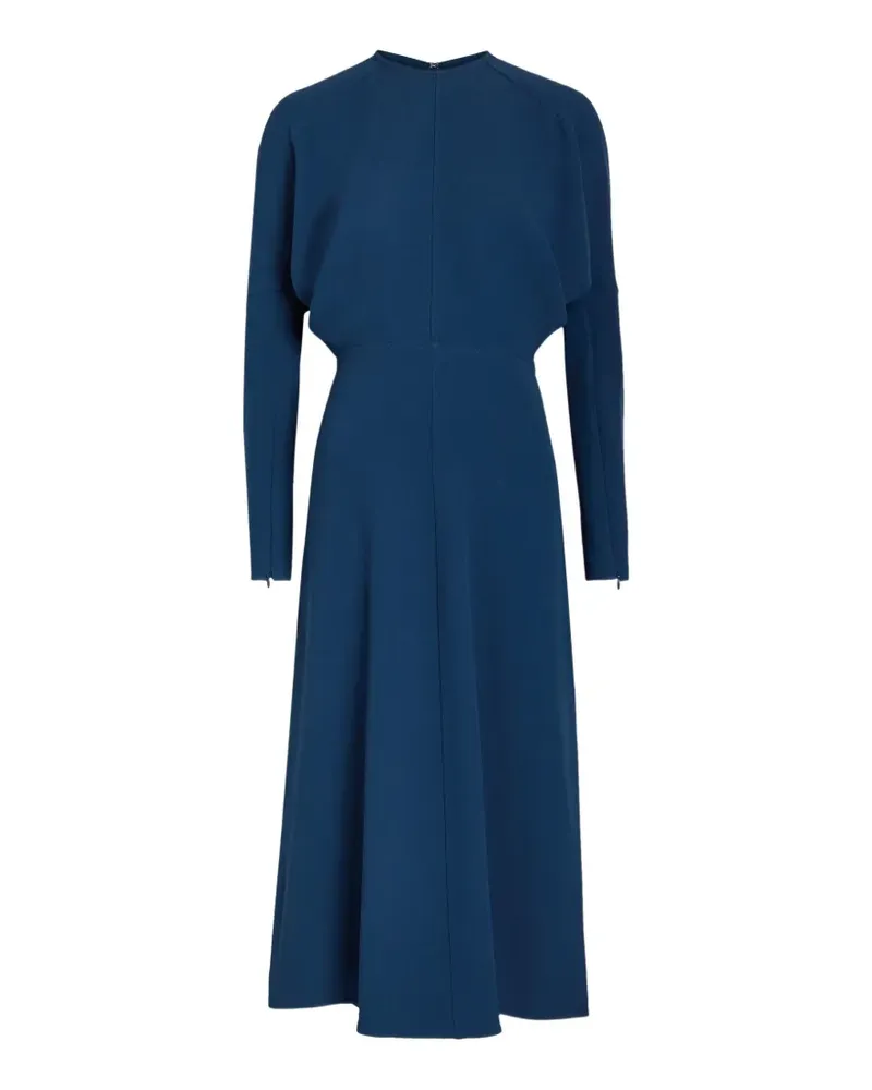 Victoria Beckham batwing-sleeve flared midi dress - Blau Blau