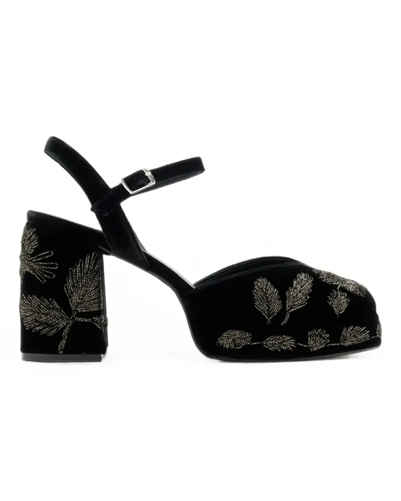 Castañer Bestickte Pumps aus Samt - Schwarz Schwarz