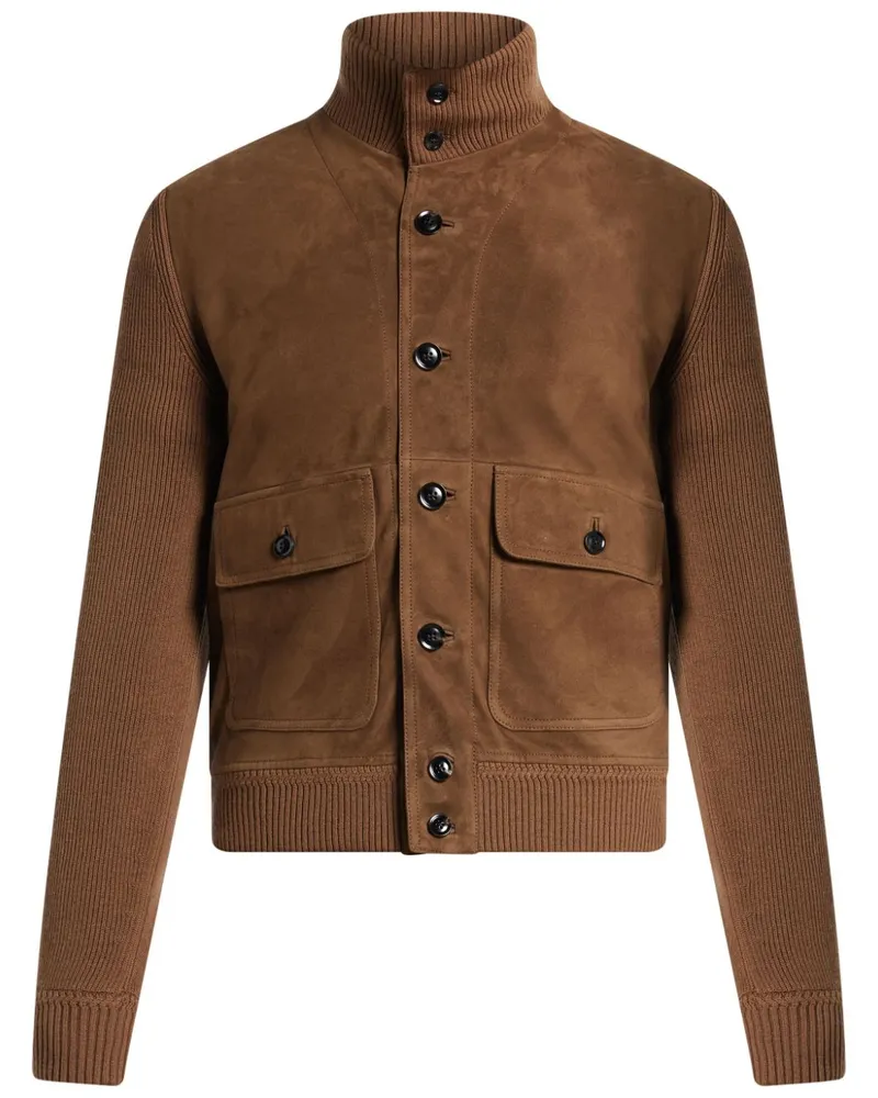 Tom Ford Geknöpfte Jacke mit Einsätzen - Braun Braun