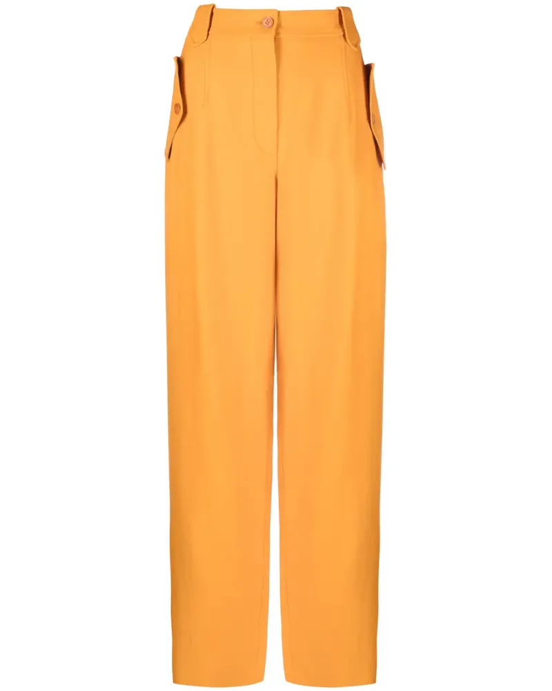 Alberta Ferretti High-Waist-Hose mit geradem Bein - Orange Orange