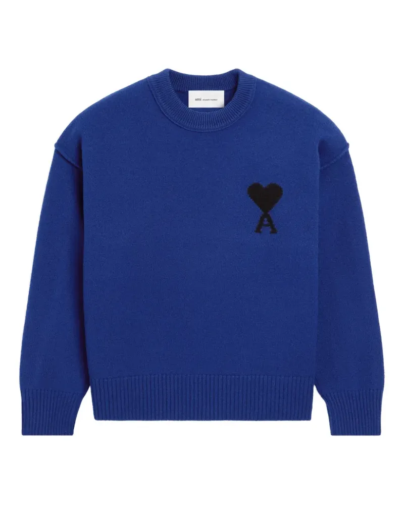 AMI Paris Ami de Coeur Pullover aus Wolle mit Rundhalsausschnitt - Blau Blau