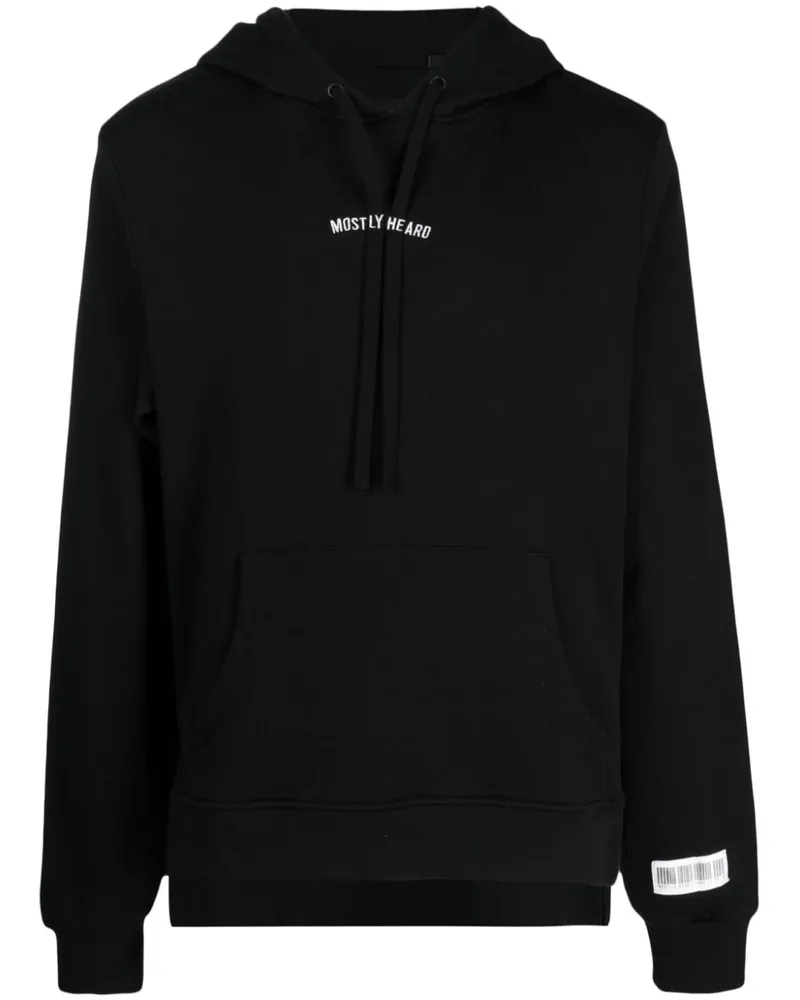 Mostly Heard Rarely Seen Bestickter Hoodie mit Cut-Out Schwarz