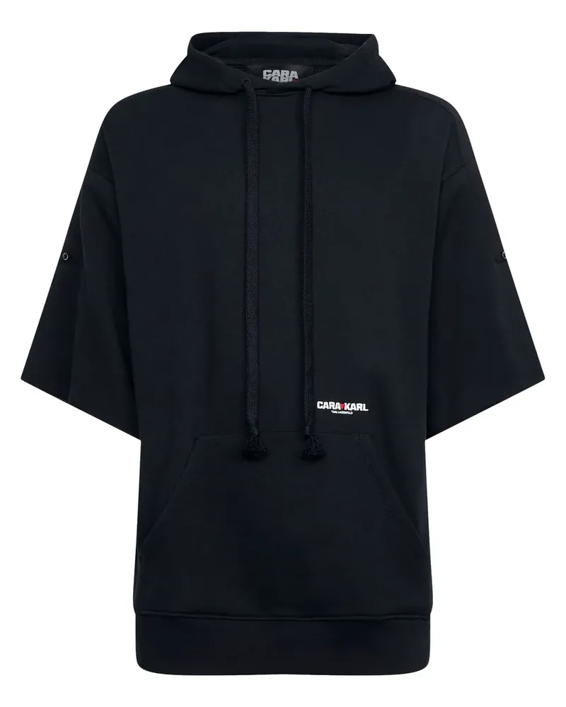 Karl Lagerfeld x Cara Delevingne Hoodie mit Logo-Print - Schwarz Schwarz