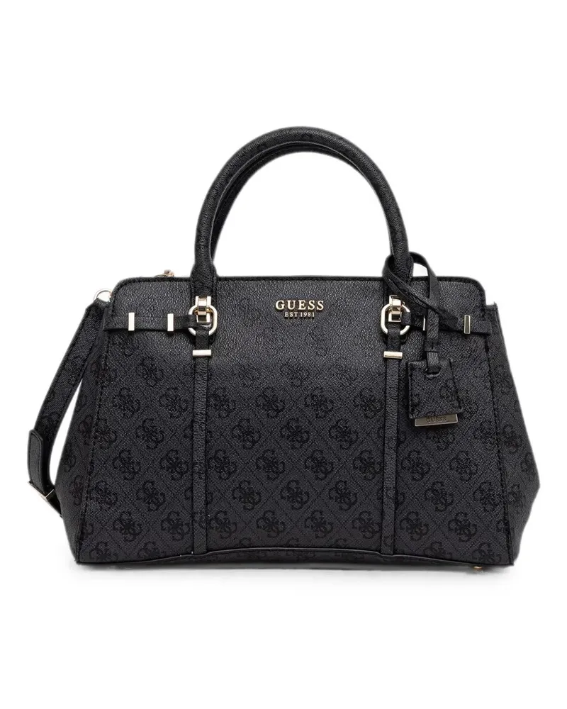 Guess Leona monogram-print shoulder bag - Schwarz Schwarz