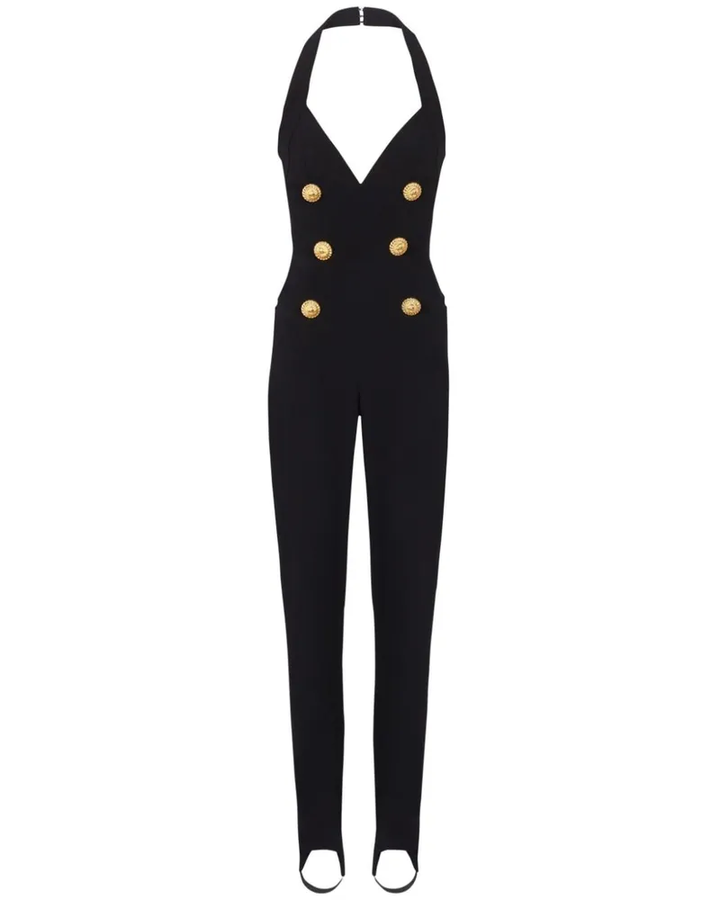 Balmain Neckholder-Jumpsuit - Schwarz Schwarz