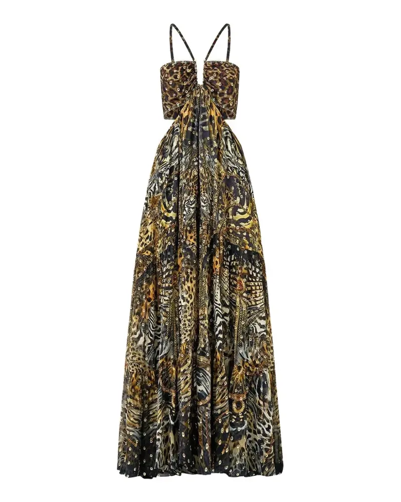 Camilla leopard-print cut-out dress - Schwarz Schwarz