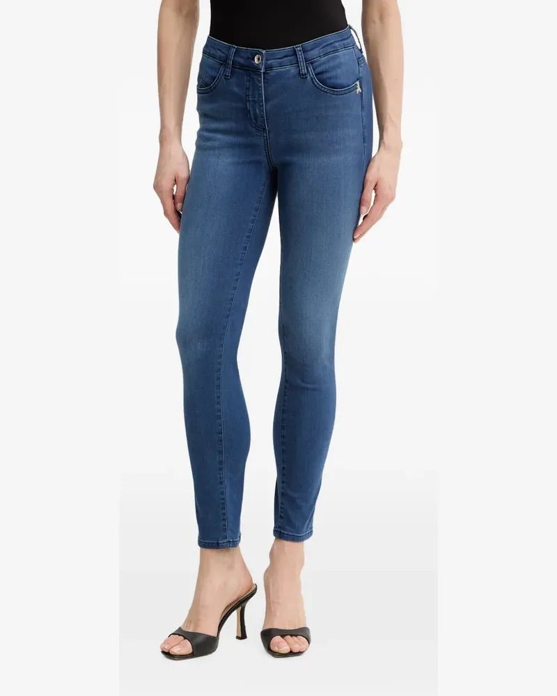 Patrizia Pepe Skinny-Jeans mit Logo-Schild - Blau Blau