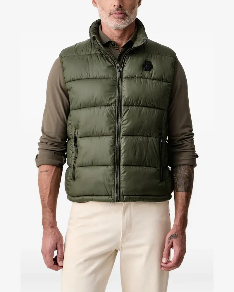 Karl Lagerfeld quilted logo-patch gilet - Grün Grün