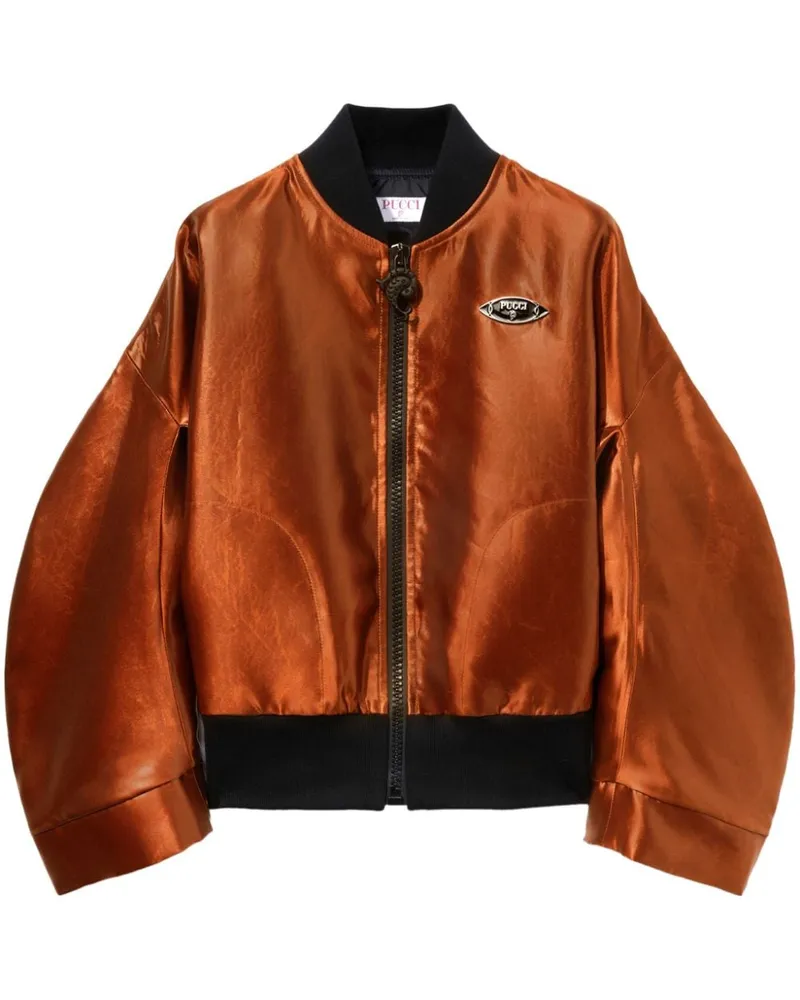 Emilio Pucci Bomberjacke mit Logo-Schild - Orange Orange