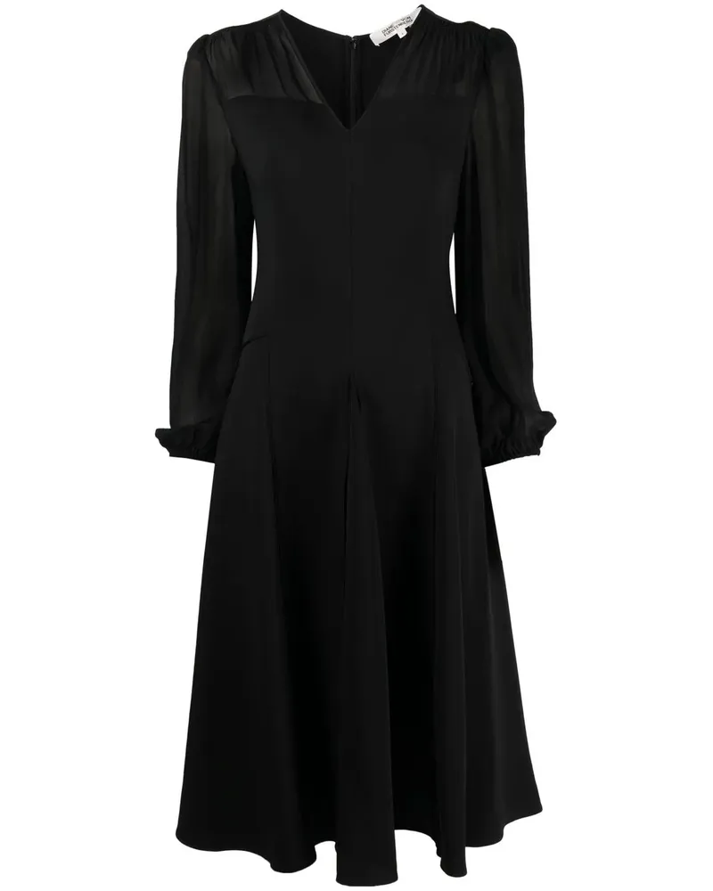 Diane von Furstenberg Trina Midikleid - Schwarz Schwarz