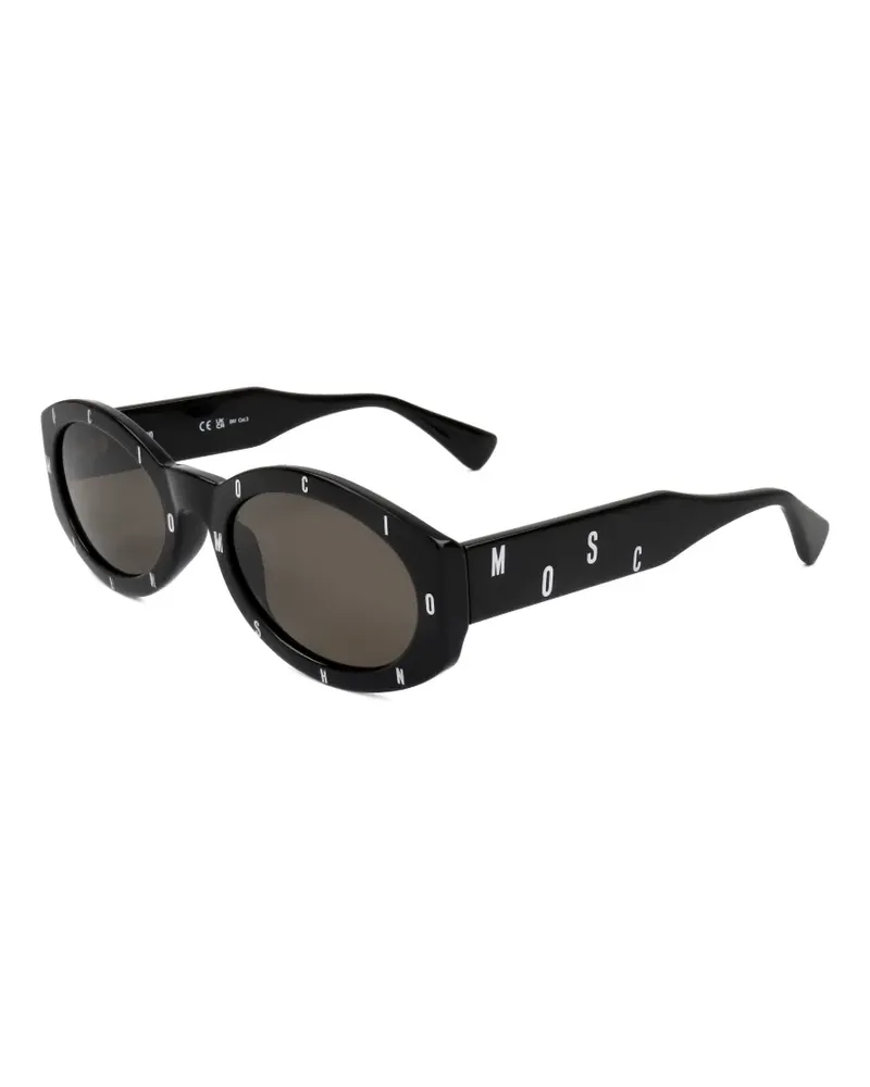 Moschino Sonnenbrille mit ovalem Gestell - Schwarz Schwarz