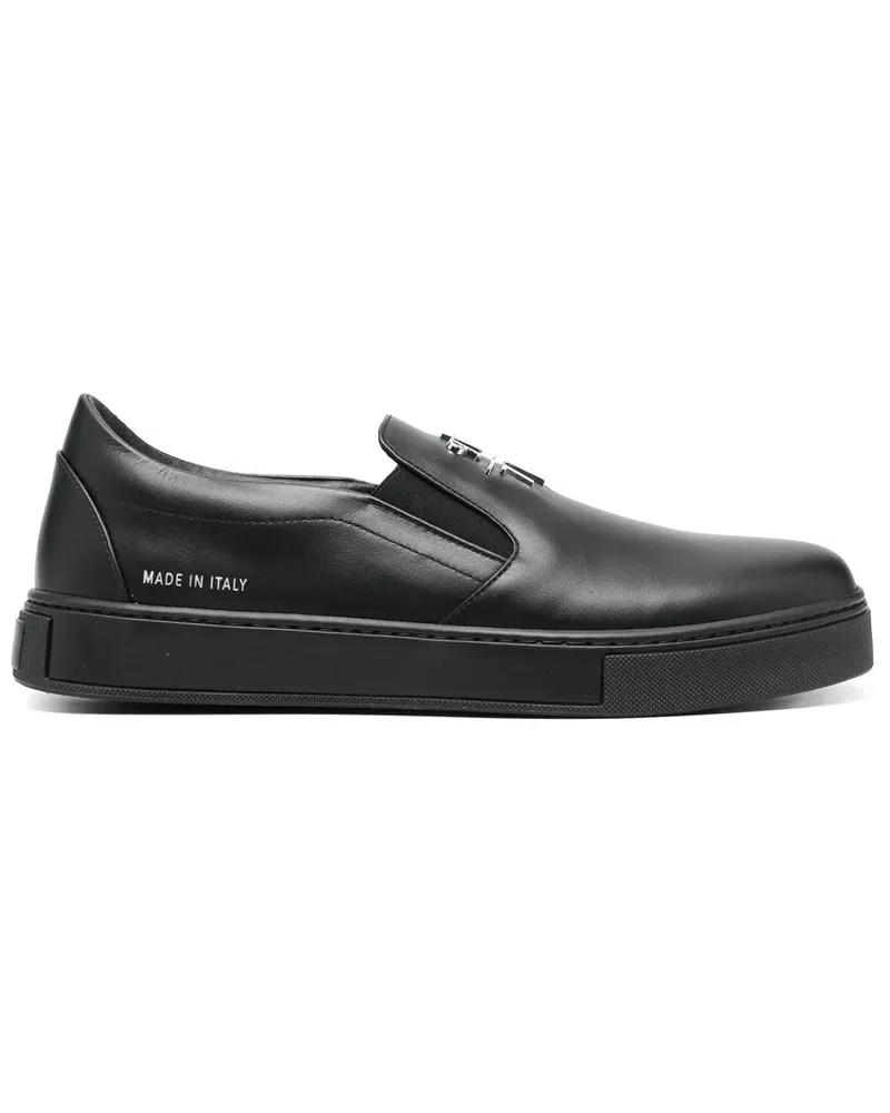 Philipp Plein Slip-On-Sneakers mit Logo - Schwarz Schwarz