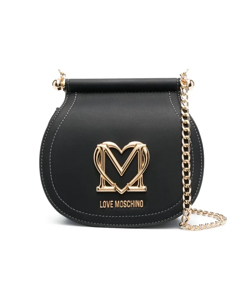 Moschino Umhängetasche mit Logo-Schild - Schwarz Schwarz
