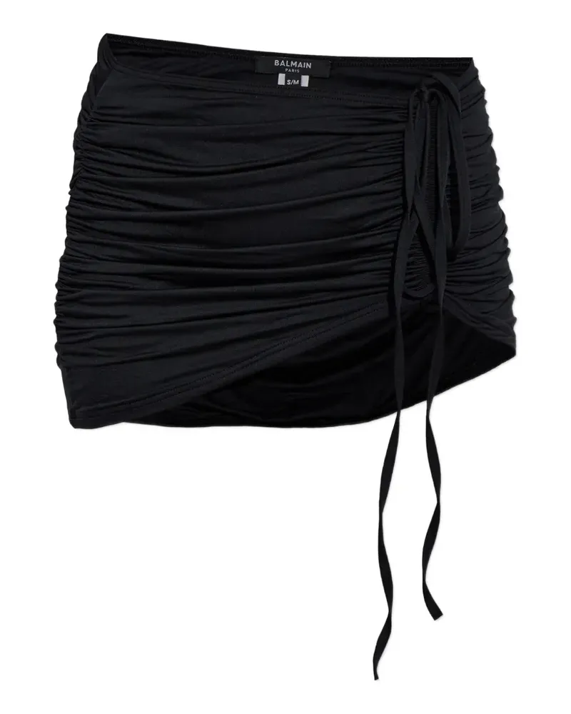 Balmain ruched tie-fastening beach skirt - Schwarz Schwarz