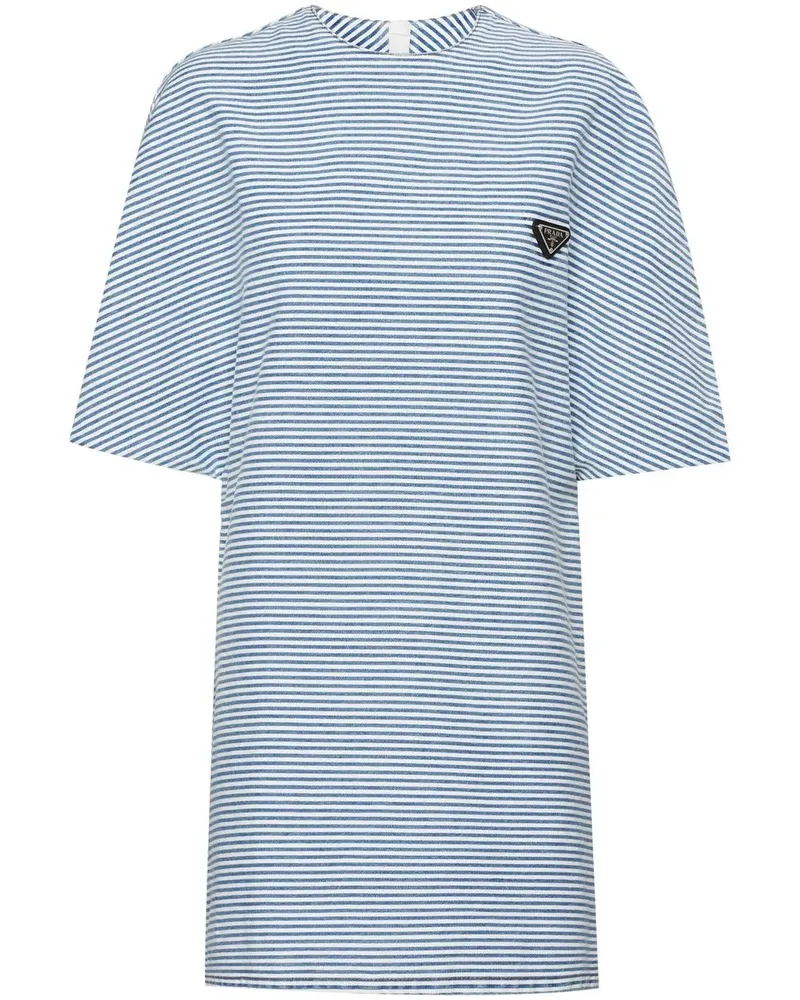 Prada Gestreiftes Jeanskleid - Blau Blau