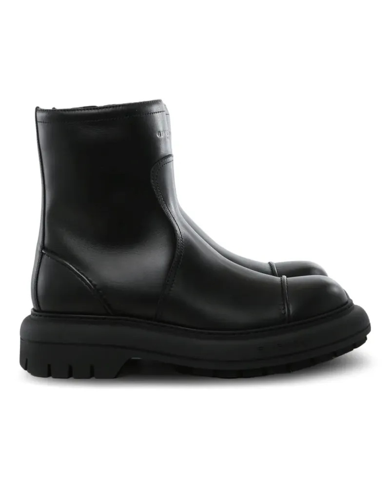 Givenchy logo-embossed leather boots - Schwarz Schwarz