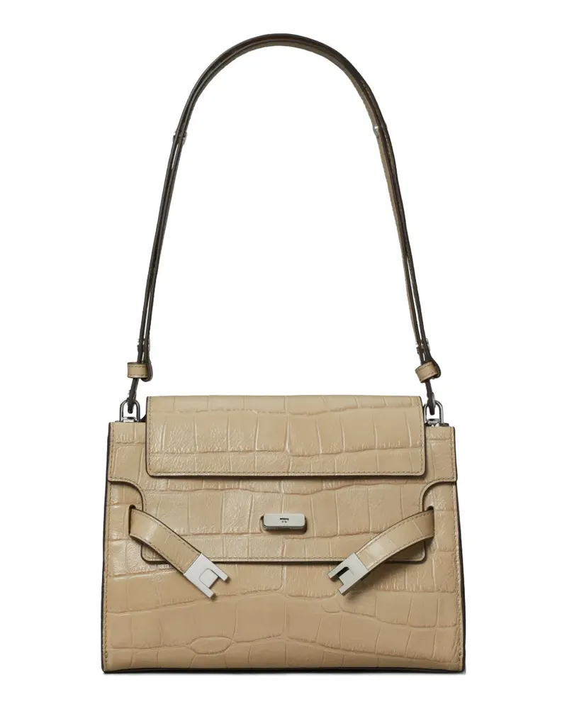 Tory Burch Lee Radziwill embossed shoulder bag - Nude Nude