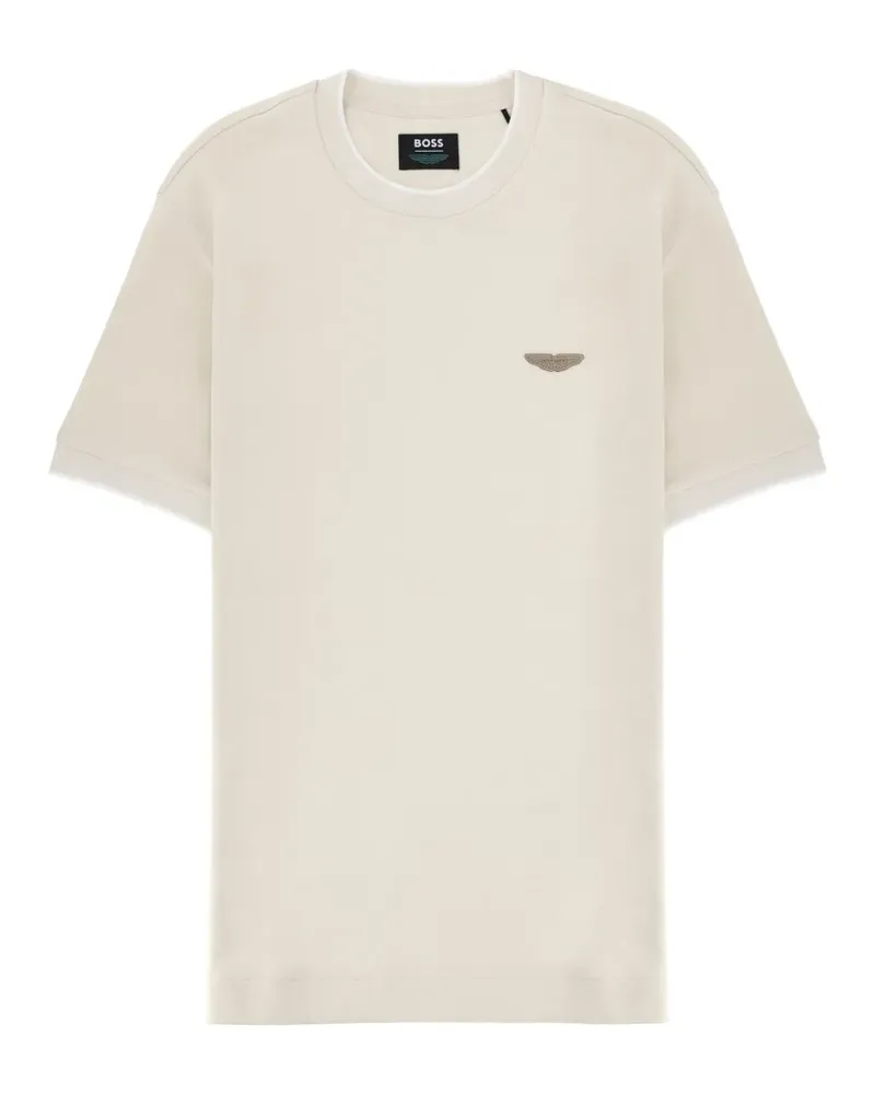 HUGO BOSS x Aston Martin crewneck wool-cotton jacquard T-shirt - Nude Nude