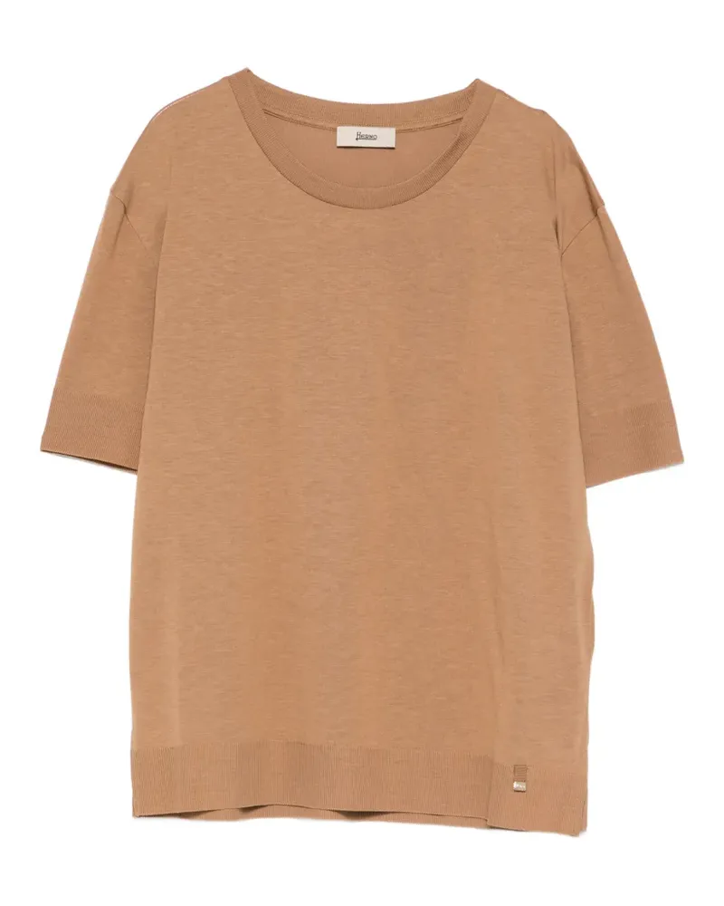 Herno crew-neck short-sleeve T-shirt - Braun Braun