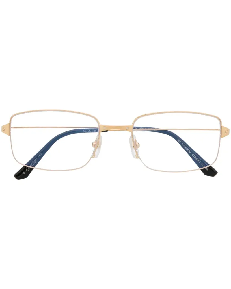 Cartier Brille mit eckigem Gestell - Gold Gold