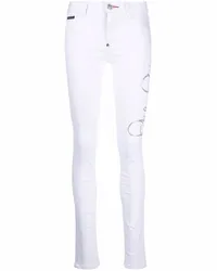 Philipp Plein Verzierte Skinny-Jeans Weiß