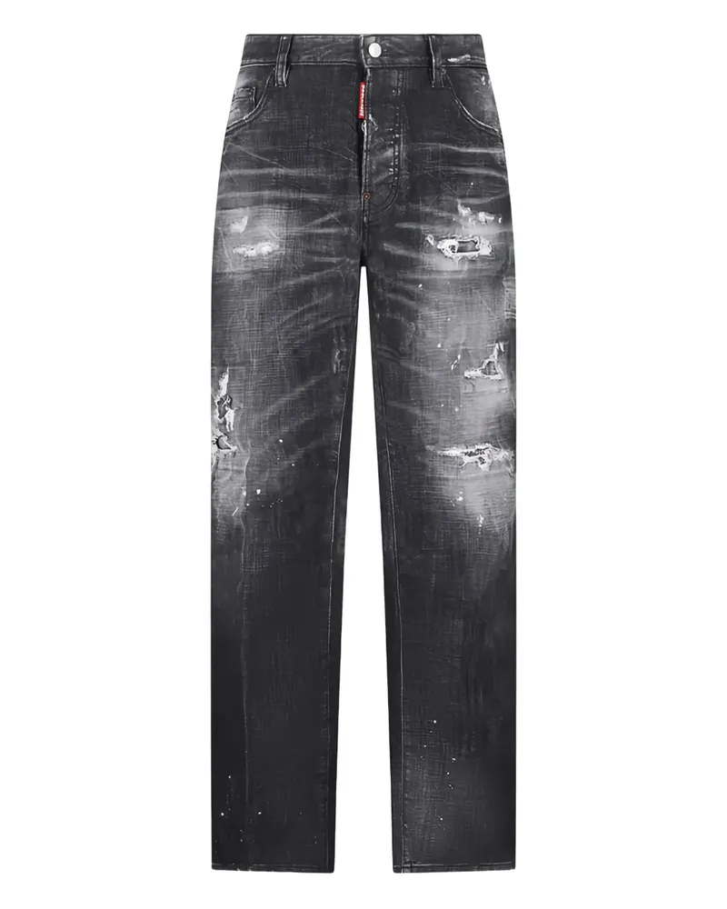Dsquared2 Gerade Jeans im Distressed-Look - Schwarz Schwarz