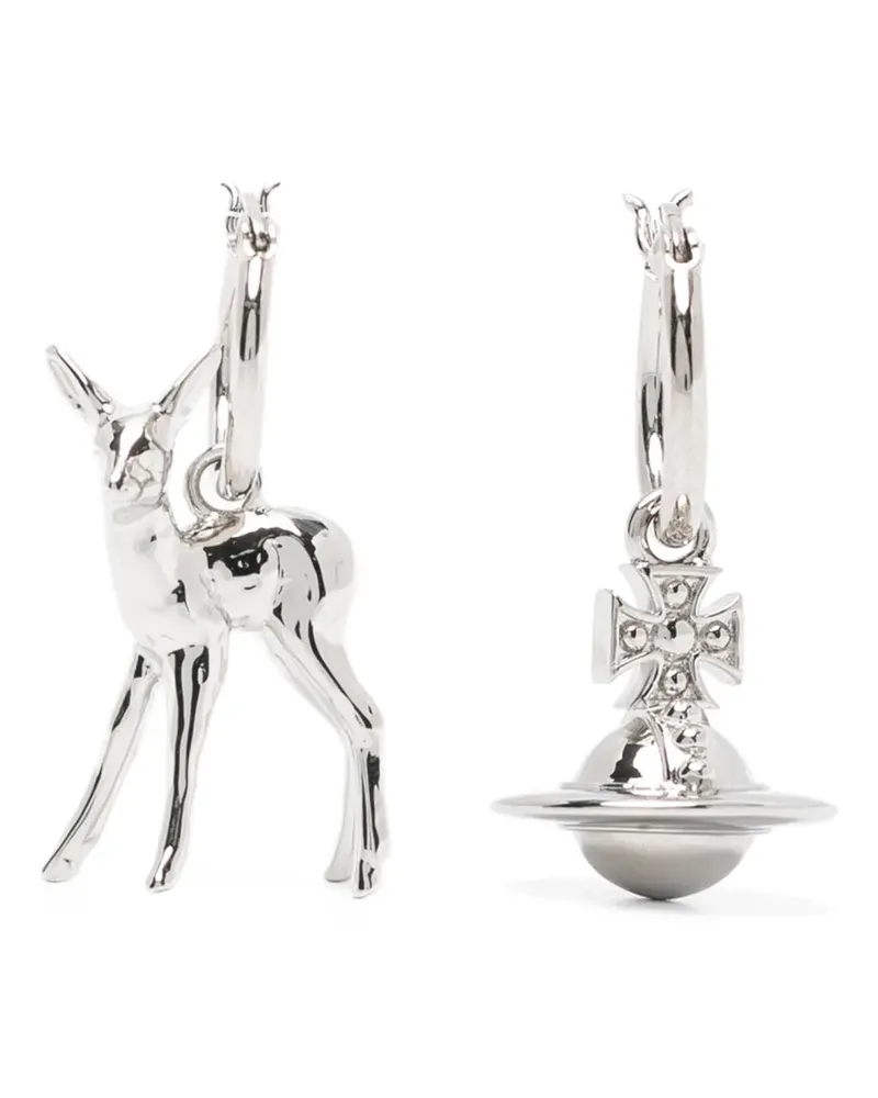 Vivienne Westwood deer-orb hoop earrings - Silber Silber