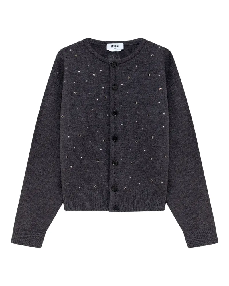 MSGM Cardigan mit Kristallen und Ösen - Grau Grau
