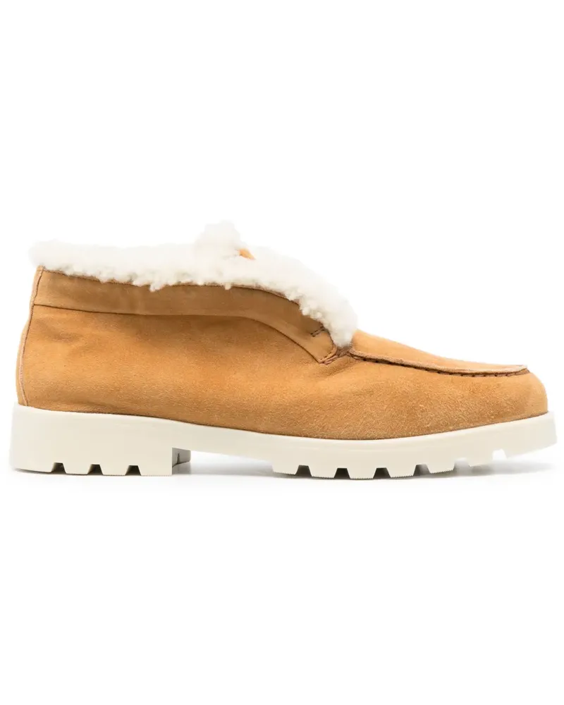 Santoni Loafer mit Shearling-Futter - Nude Nude