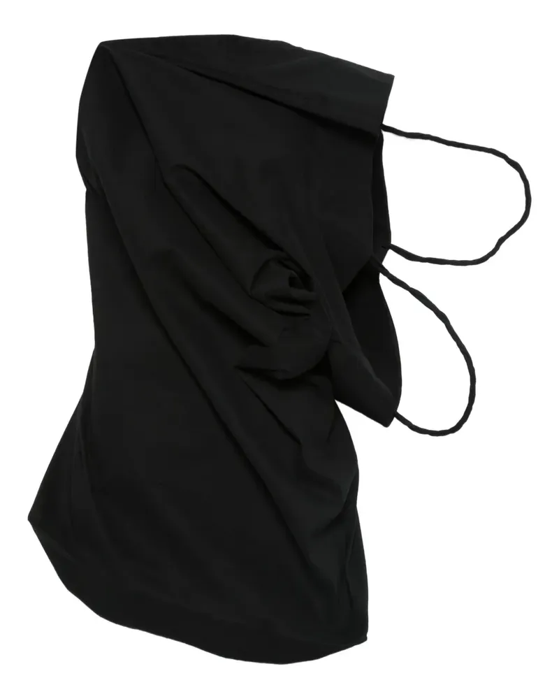 Issey Miyake Oberteil mit asymmetrischem Saum - Schwarz Schwarz