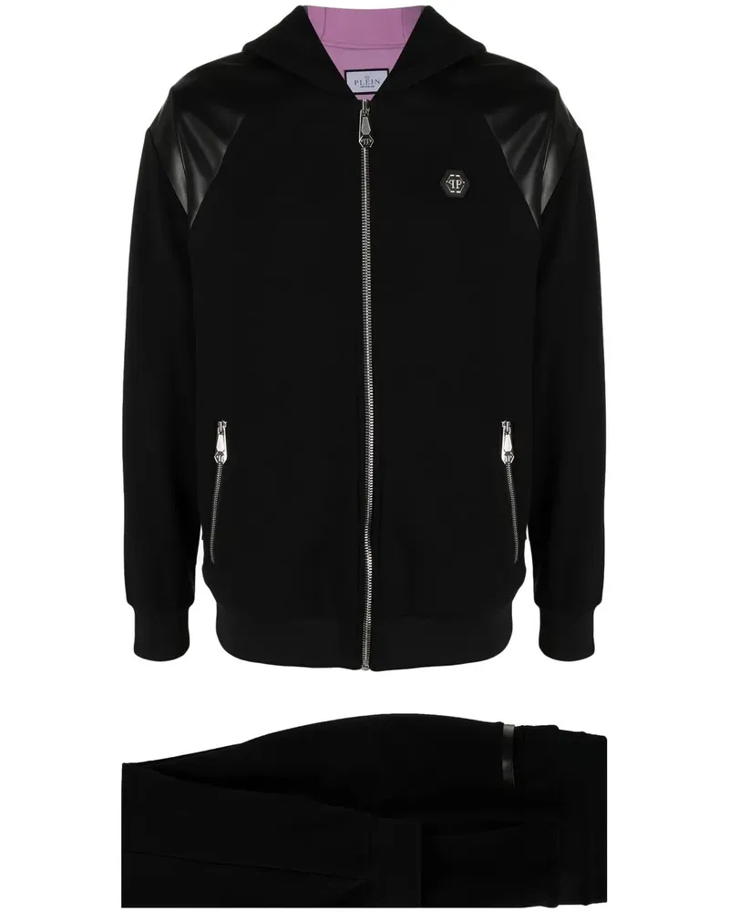 Philipp Plein Jogginganzug mit Logo-Print - Schwarz Schwarz