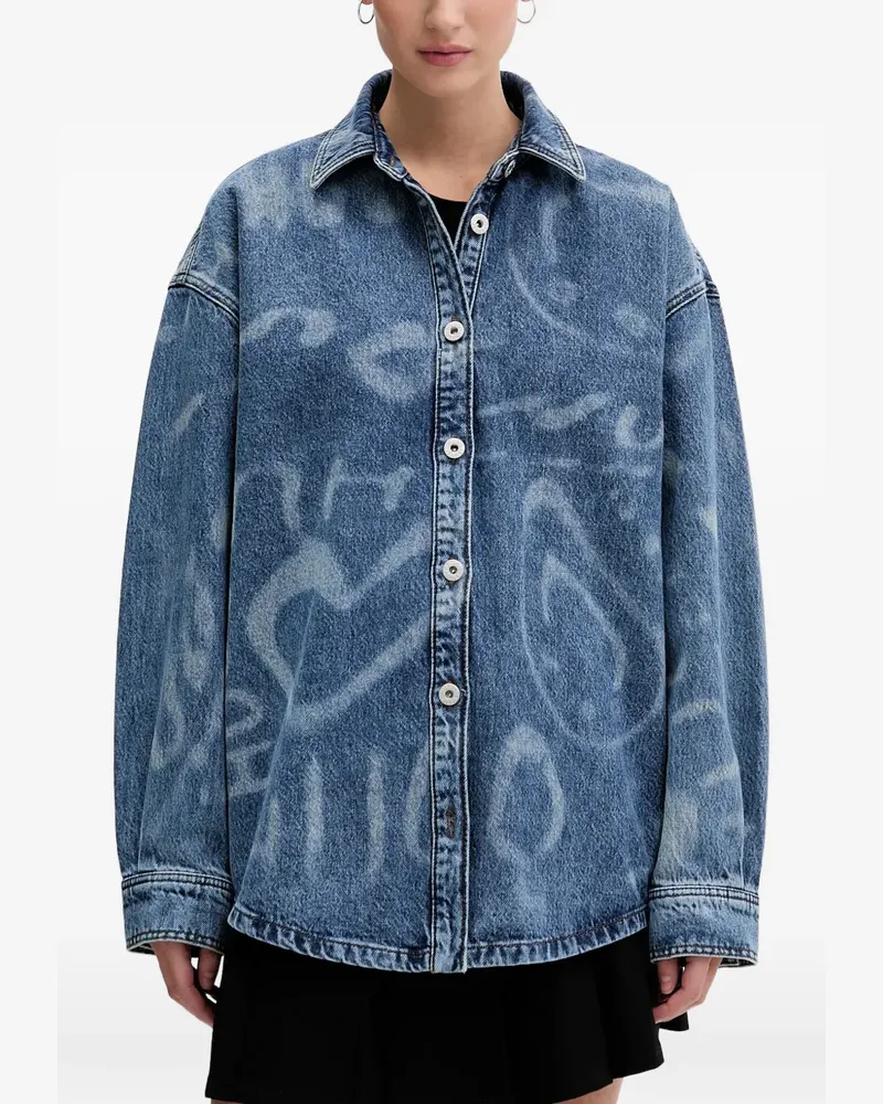 HUGO BOSS buttoned patterned shirt - Blau Blau