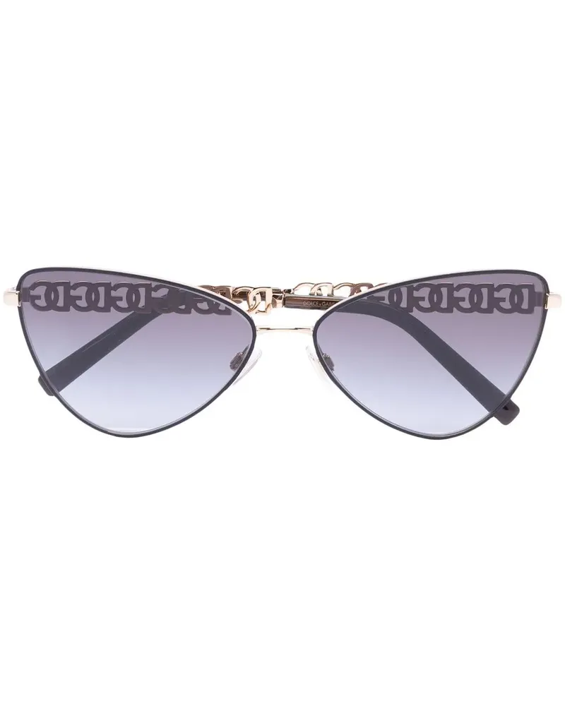 Dolce & Gabbana Cat-Eye-Sonnenbrille mit Logo - Gold Gold
