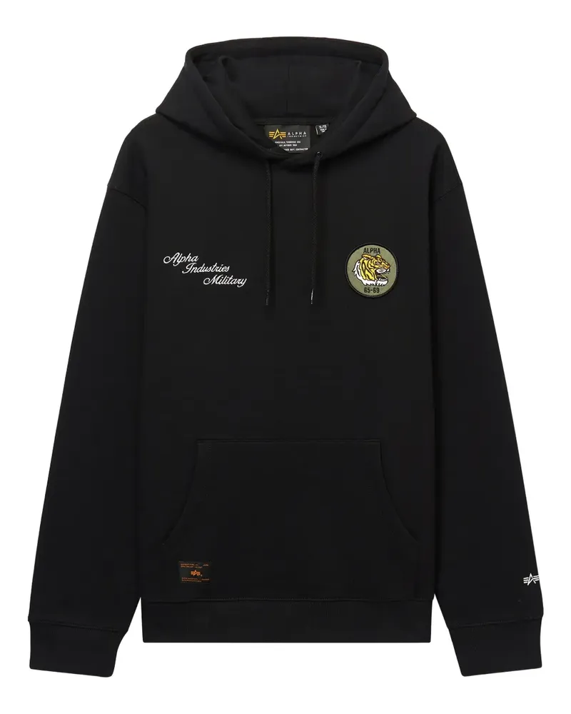 Alpha Industries Hoodie mit Tiger-Patch - Schwarz Schwarz