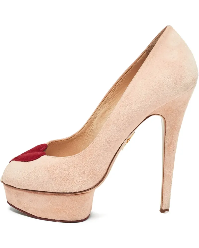 Charlotte Olympia Pre-owned Delphine Heart Pumps - Rosa Rosa