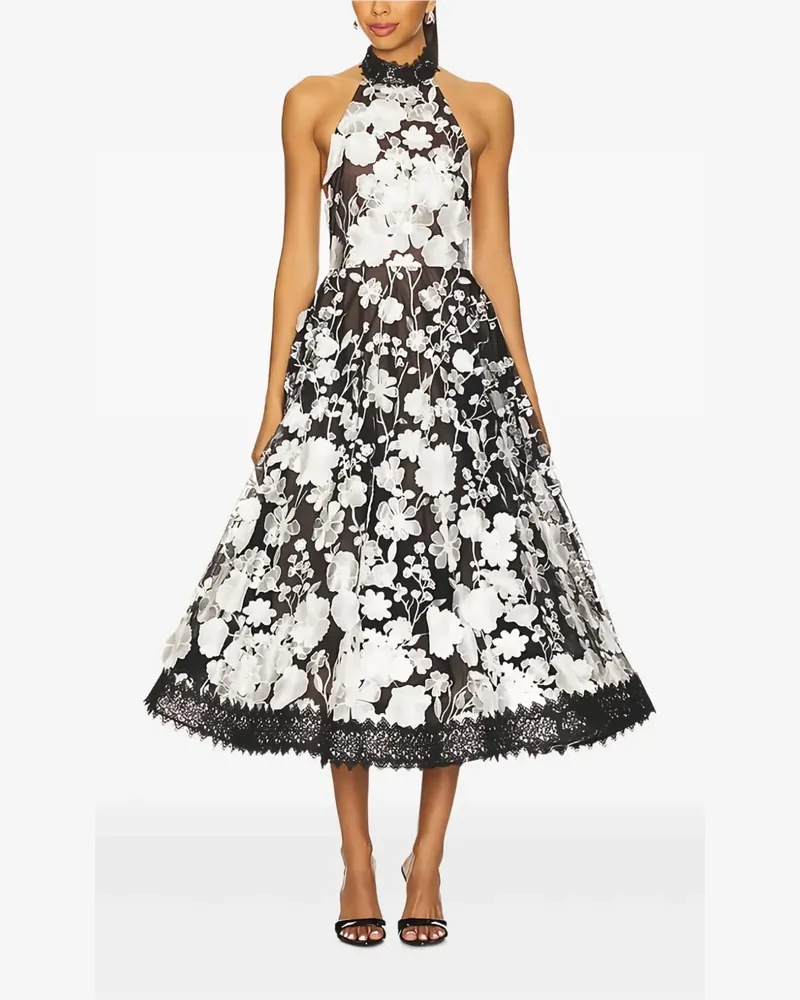 BRONX AND BANCO Greta Bouquet-Midikleid aus Spitze - Schwarz Schwarz